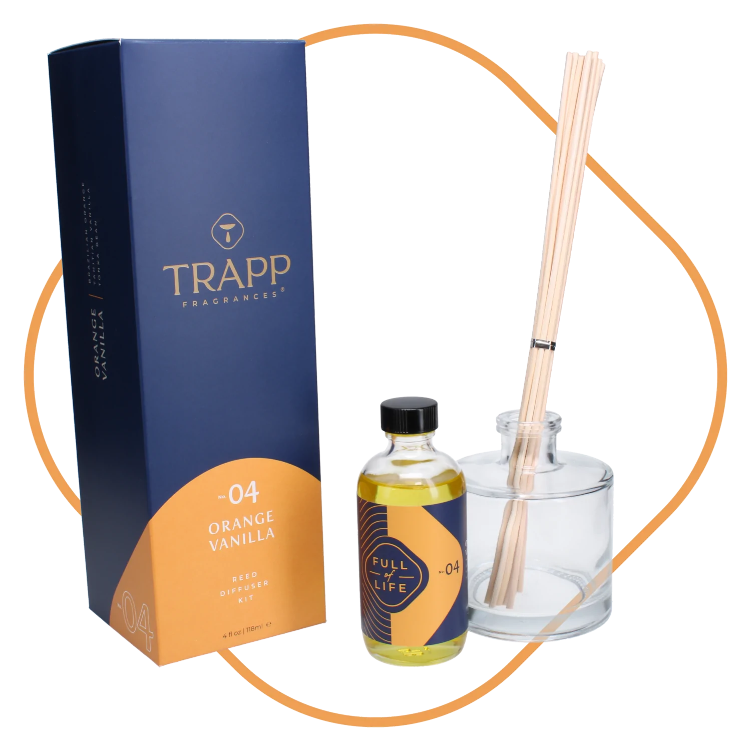 No. 04 Orange Vanilla 4 oz. Reed Diffuser Kit