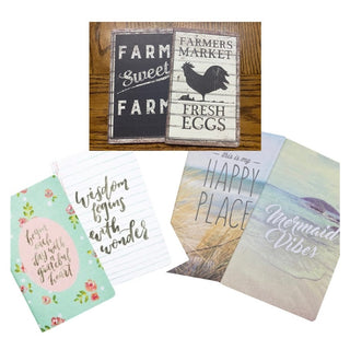 Notebook sets, farm, mermaid, and wisdom begins with wonder