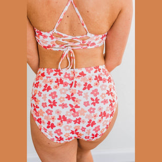 Peach & Coral High Rise Swim Bottoms