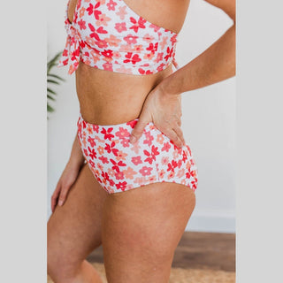 Peach & Coral Triangle Bikini Top