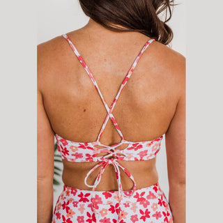 Peach & Coral Triangle Bikini Top