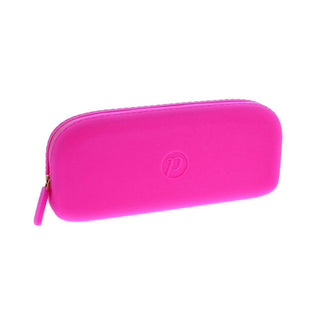 fuchsia pink silicone glasses case highlighting bold spring color and smooth texture