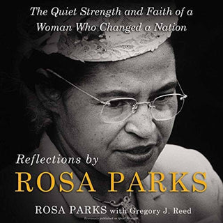 Reflections by Rosa Parks book cover with black-and-white portrait, gold lettering, and lace-trimmed hat detail