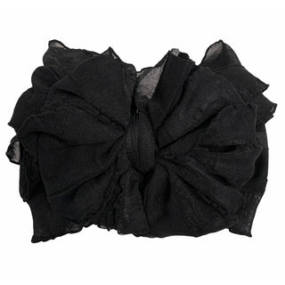 black ruffled headband
