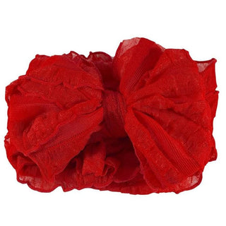 red ruffled headband