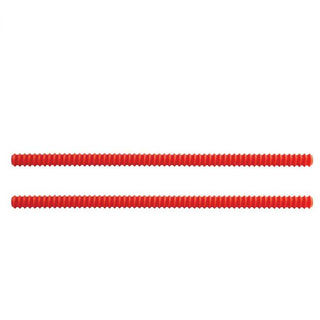 Red ribbed silicone oven rack shields for heat protection