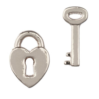 Silver Lock & Key Earrings
