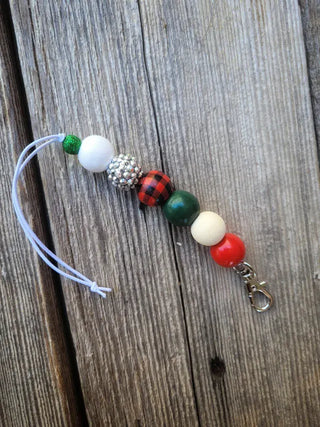 Silver and buffalo plaid freshie hanger