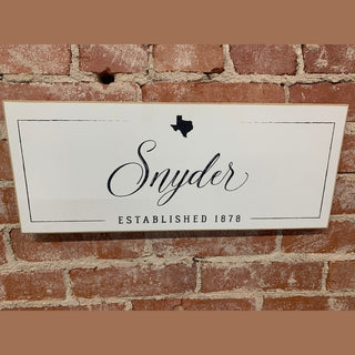Snyder 18” Wood Sign