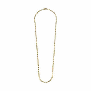 Soleil Large Paperclip Chain Layering Necklace in gold with polished oval links and lobster claw clasp