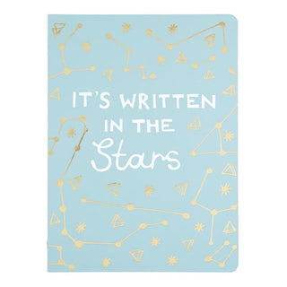 Stars Journal light blue hardcover with metallic gold foil constellations and cursive typography