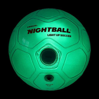 Teal-green matte Tangle NightBall light up soccer ball with soft ambient LED illumination