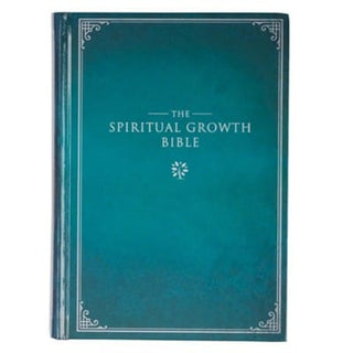 Blue book titled 'The Spiritual Growth Bible' 