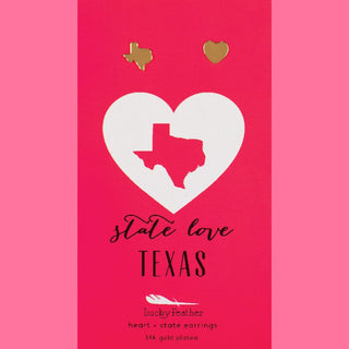 Texas State Love Earrings