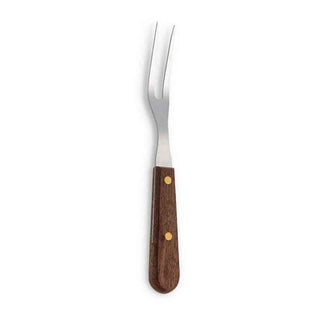 Granny Fork with walnut wood handle and brass rivets, Japanese stainless steel kitchen tool