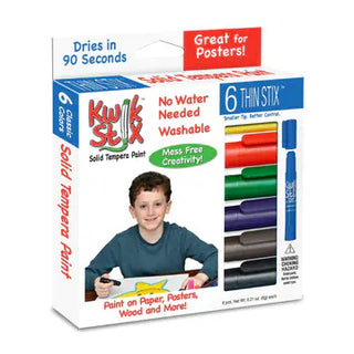 Thin Stix 6 Classic Color Tempera Paint Dries in 90 Seconds