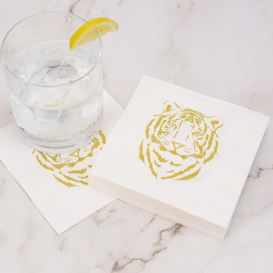 Tiger cocktail napkins