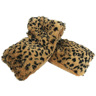 Warmies Leopard Print Neck Wrap with soft shaggy faux fur texture and French lavender scent