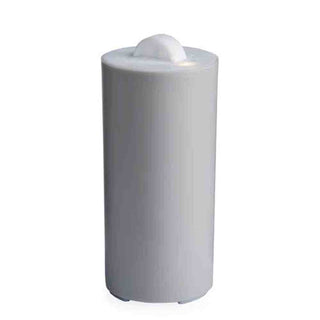 Neutral grey cylindrical waterless essential oil diffuser with matte finish and LED indicator for home, car, or office