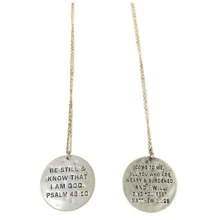 Worn Gold Disc Necklace