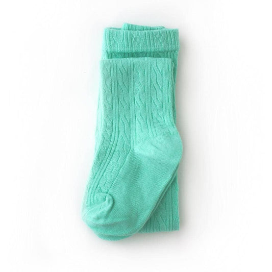 Seafoam Cable Knit Tights