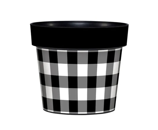 Black & white checker Pot
