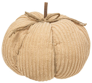 Cream Chenille Pumpkin, 9.5" 