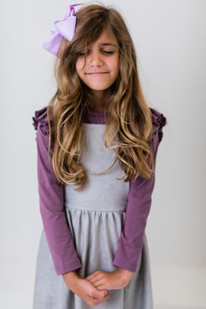 Girl's Vintage Violet Long Sleeve Ruffle Top