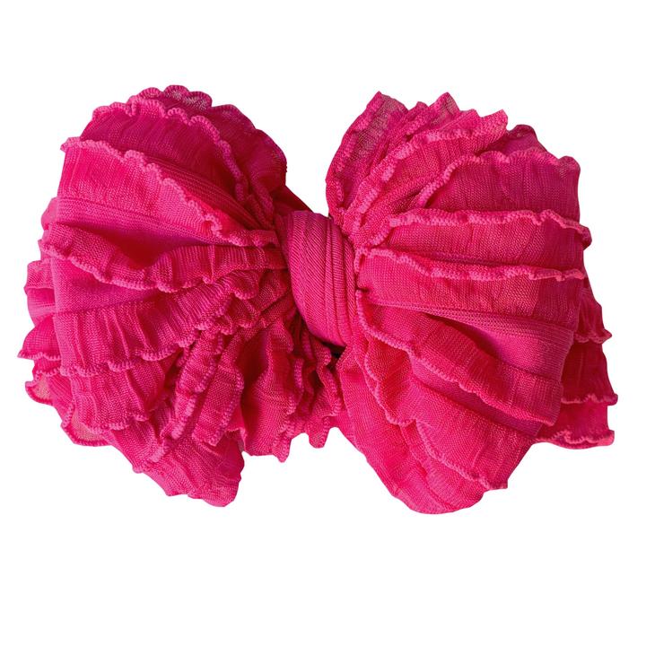 hot pink ruffled headband