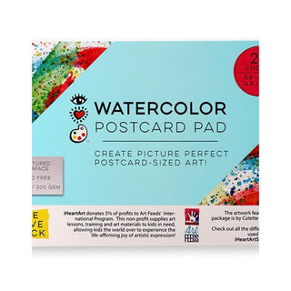 Bright Stripes Arts & Crafts i Heart Art Watercolor Postcard Pad