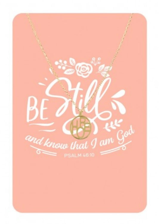 be still & know jewlry card