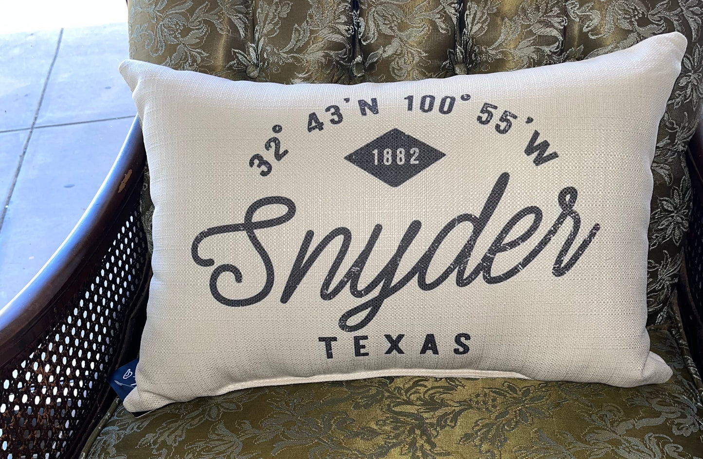 Snyder Vintage Triangle Coordinates Pillow