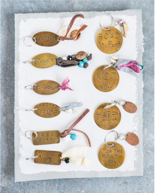 brass stamped keychain
