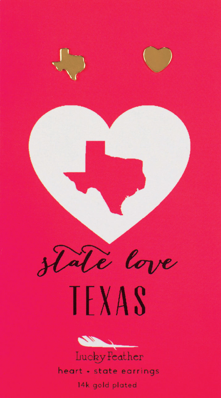 Texas State Love Earrings