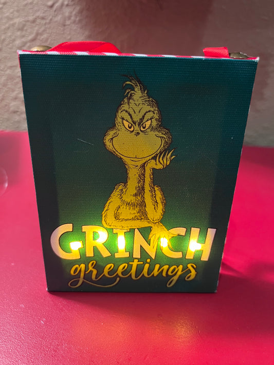 Grinch Greetings Sign