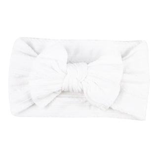 White cable knit head wrap