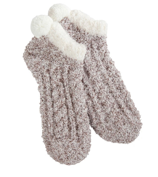 Adult cozy pom socks