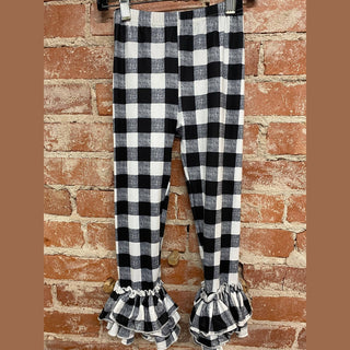 White/Black Buffalo Plaid Truffle Leggings