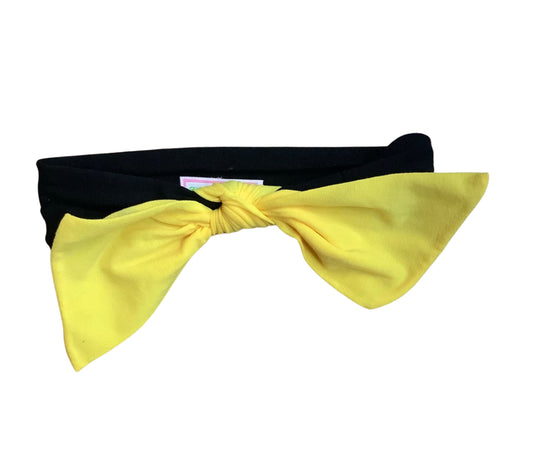 Black And Yellow Headband Bow