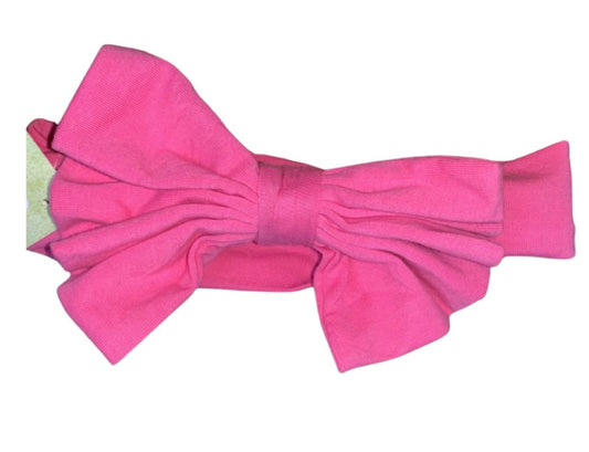 Knit Bow Headband-Bubblegum Pink