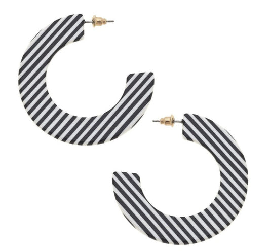 MOLLY PINSTRIPE HOOP EARRINGS