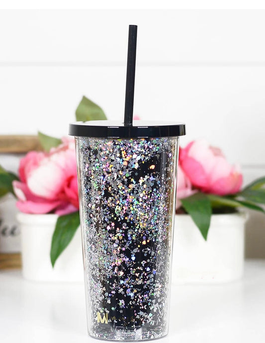 Glitter Tumbler with Straw