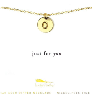 Gold Letter Disc Necklace