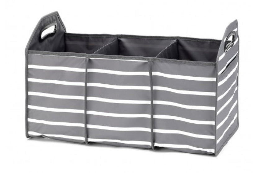 Grey Stripe Trunk Organizer