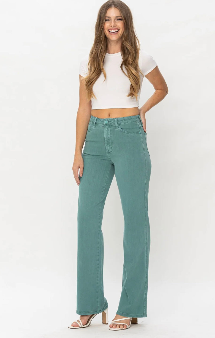 Judy Blue Sea Green 90s Jeans-Plus Size