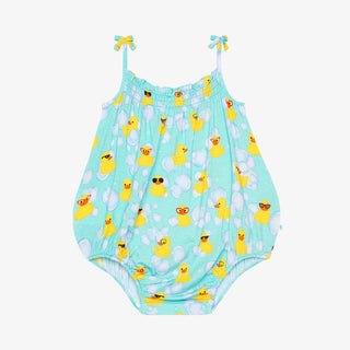 Posh Peanut Spaghetti Strap Bubble Romper-Ducky