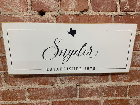 Snyder 18” Wood Sign
