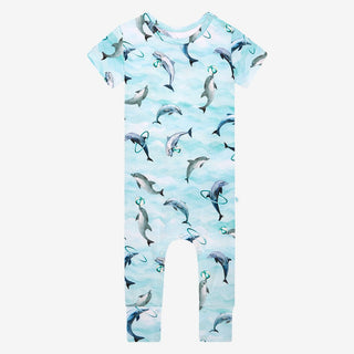 Posh Peanut Short Sleeve Basic Romper-Skipper