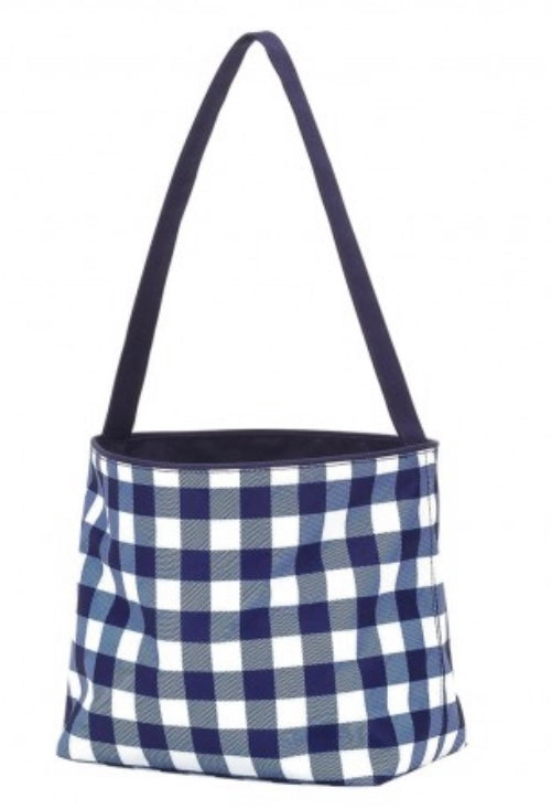 Navy Check Easter Bucket