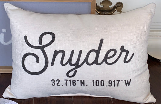 Snyder Heritage Coordinates Pillow